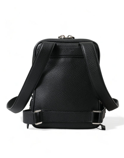 Dolce & Gabbana Chic Black Calf Leather Small Backpack