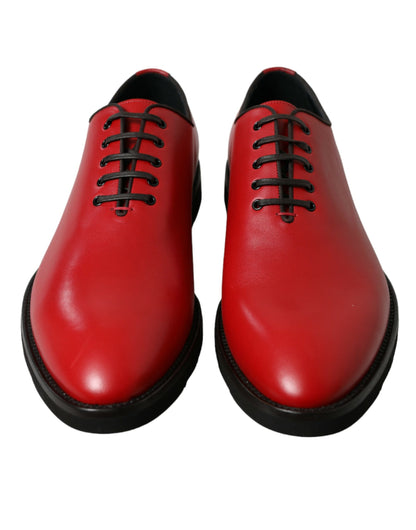 Chaussures habillées Oxford en cuir rouge Dolce &amp; Gabbana