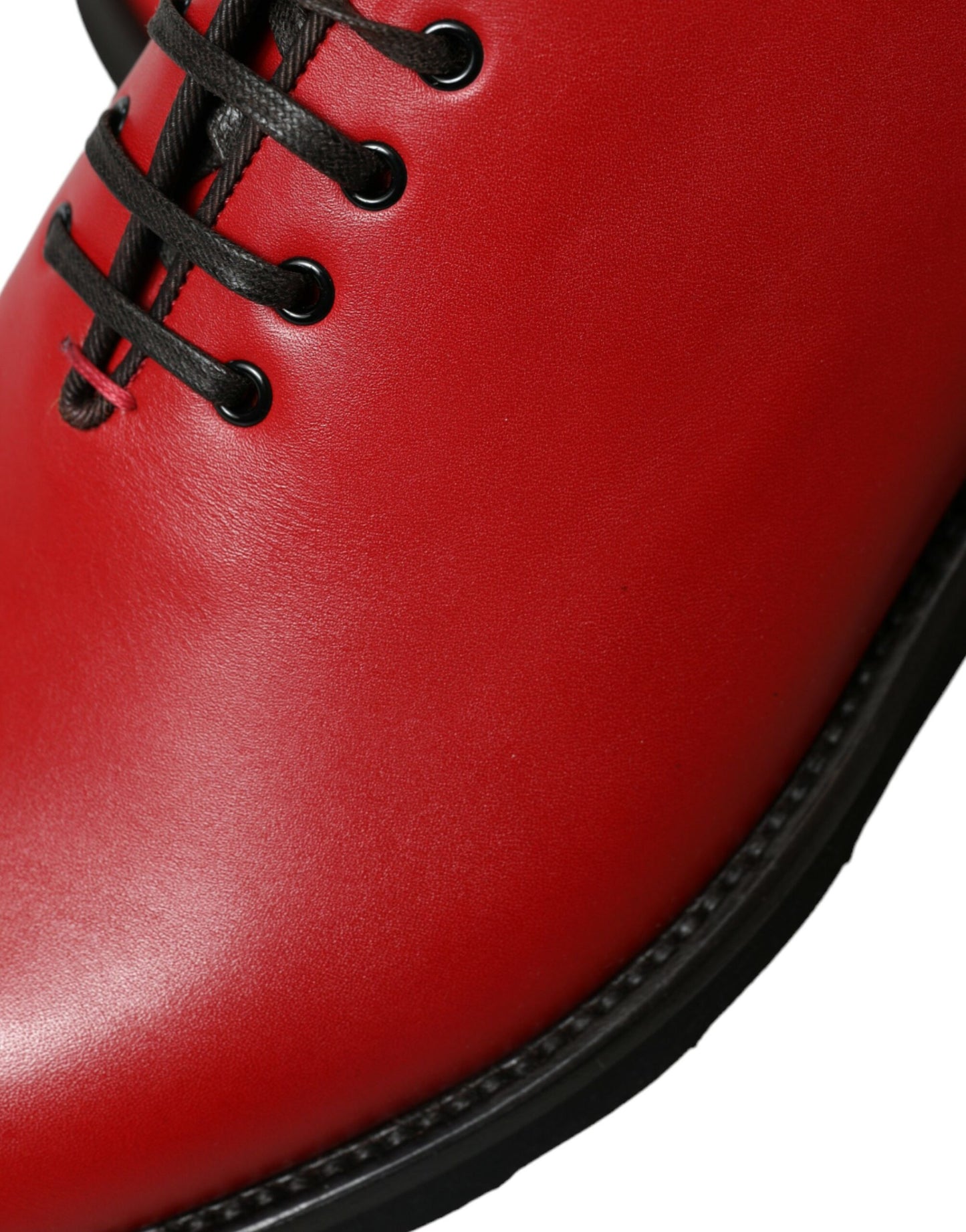 Chaussures habillées Oxford en cuir rouge Dolce &amp; Gabbana