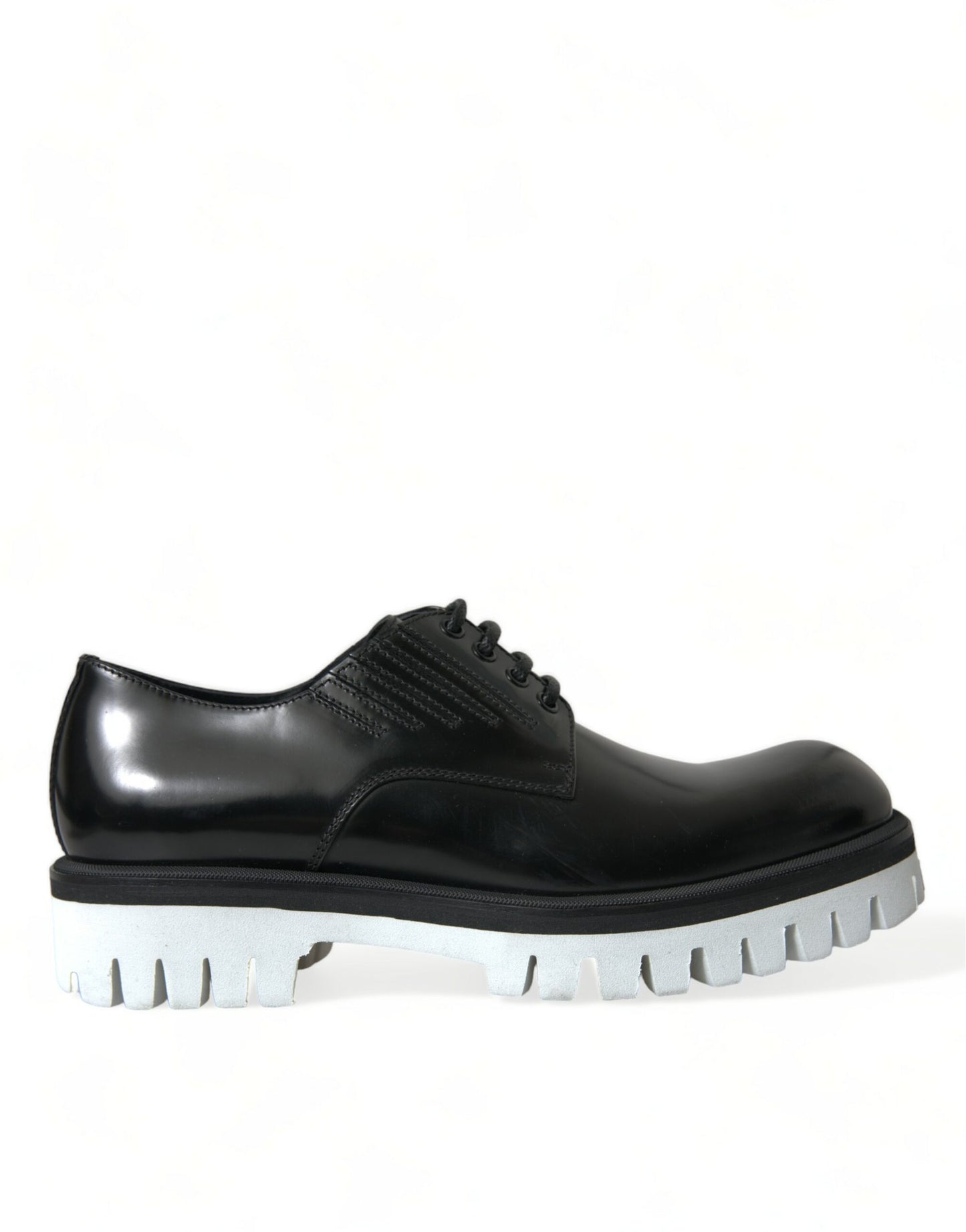 Dolce &amp; gabbana chaussures derby sophistiquées en cuir noir et blanc