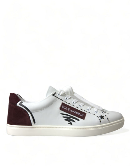 Baskets basses blanches bordeaux exclusives Dolce &amp; Gabbana