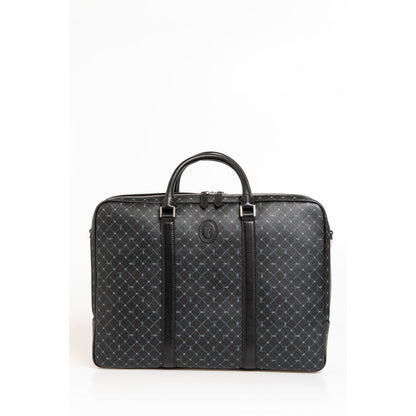 Trussardi Black Leather Men Briefcase