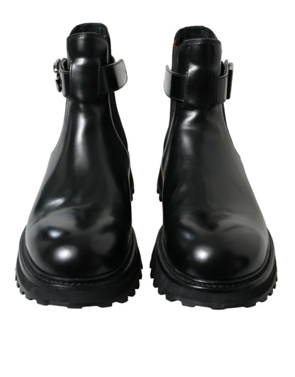 Bottines chelsea en cuir de veau noir Dolce &amp; gabbana