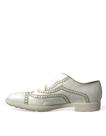 Chaussures habillées derby en cuir blanc Dolce &amp; Gabbana