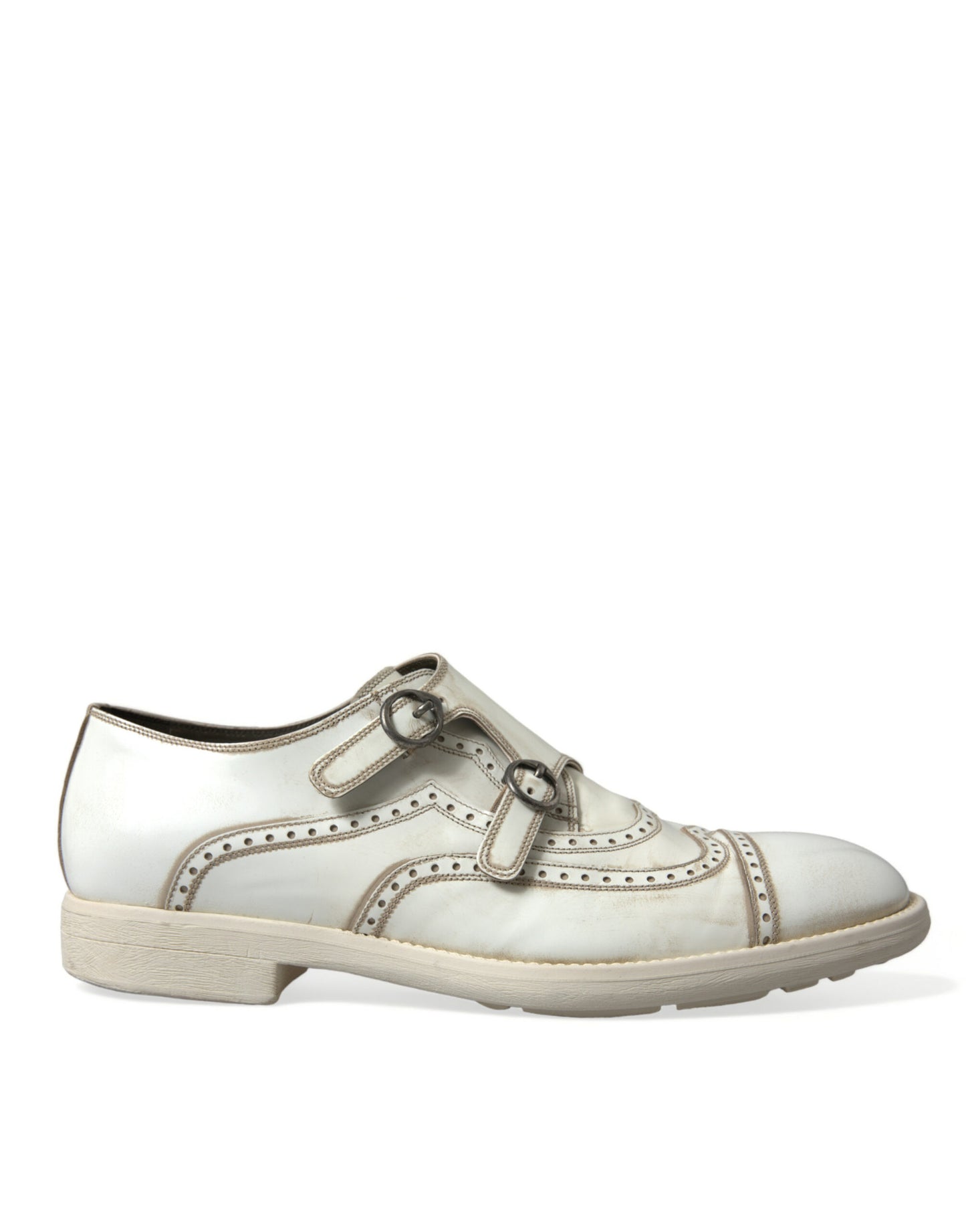 Chaussures habillées derby en cuir blanc Dolce &amp; Gabbana