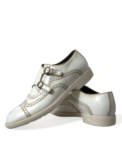 Chaussures habillées derby en cuir blanc Dolce &amp; Gabbana