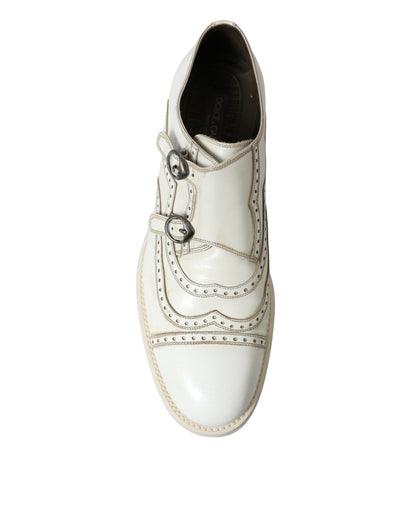 Chaussures habillées derby en cuir blanc Dolce &amp; Gabbana