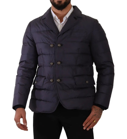 Veste en soie mélangée bleu foncé Dolce &amp; gabbana