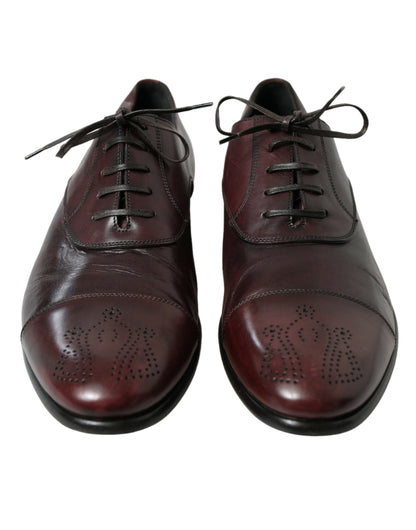 Chaussures derby en cuir bordeaux Dolce &amp; gabbana