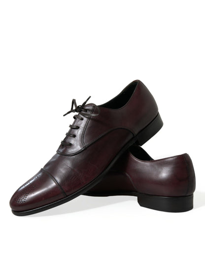 Chaussures derby en cuir bordeaux Dolce &amp; gabbana