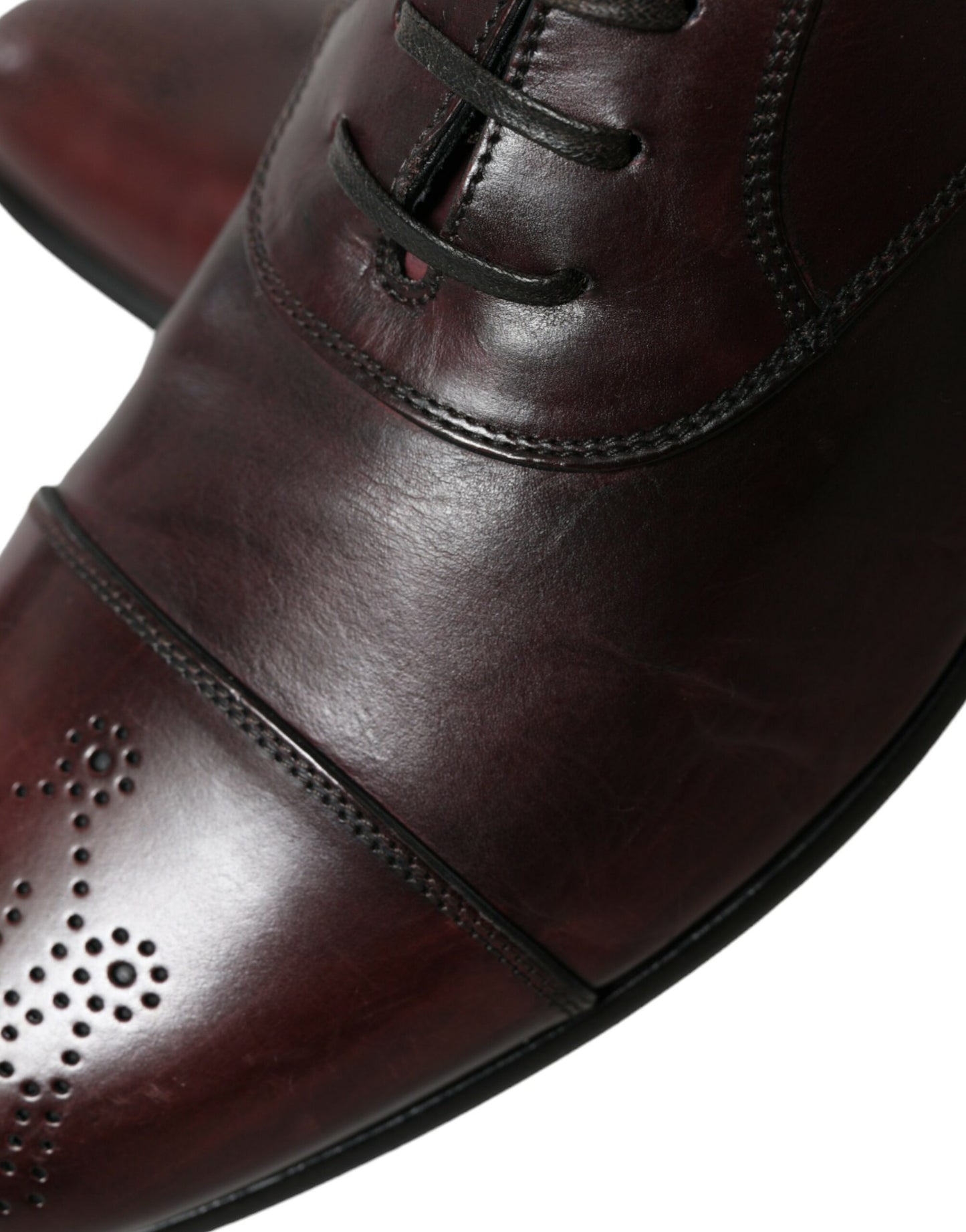 Chaussures derby en cuir bordeaux Dolce &amp; gabbana