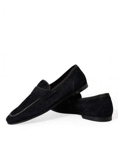 Mocassins noirs en velours Dolce &amp; Gabbana pour homme