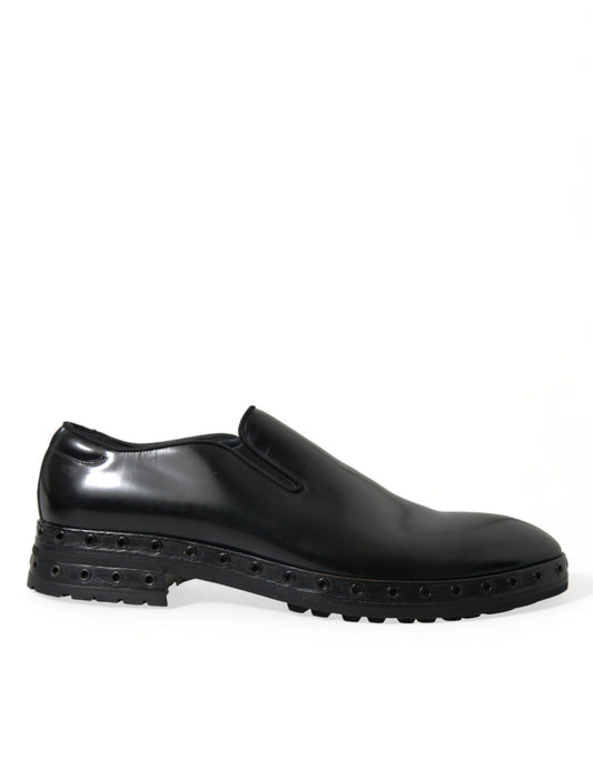 Dolce &amp; gabbana mocassins cloutés en cuir noir