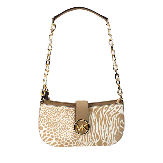 Michael Kors Carmen Bolso bandolera pequeño con pelo de becerro color camel