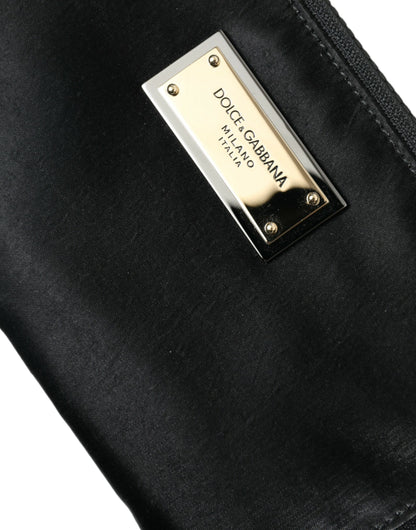 Pochette Dolce &amp; Gabbana Elite en nylon et cuir noir avec logo