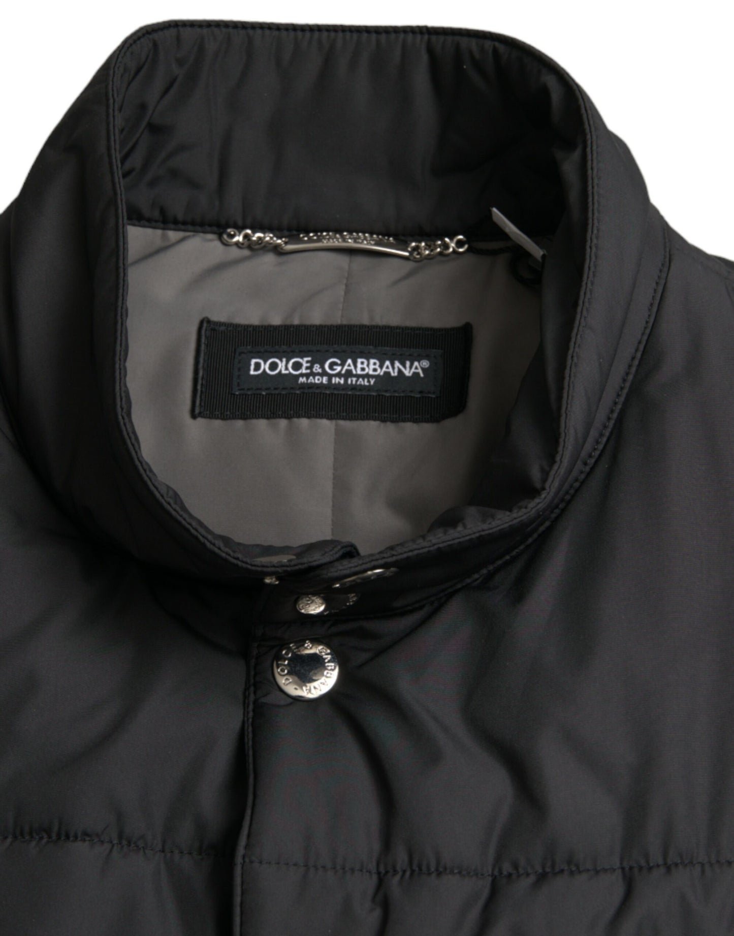 Dolce &amp; Gabbana veste gilet noire élégante à col montant