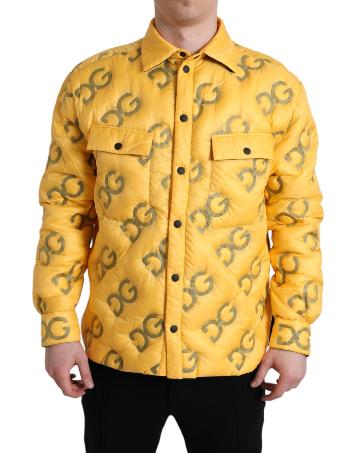 Veste blouson matelassée jaune Dolce &amp; gabbana