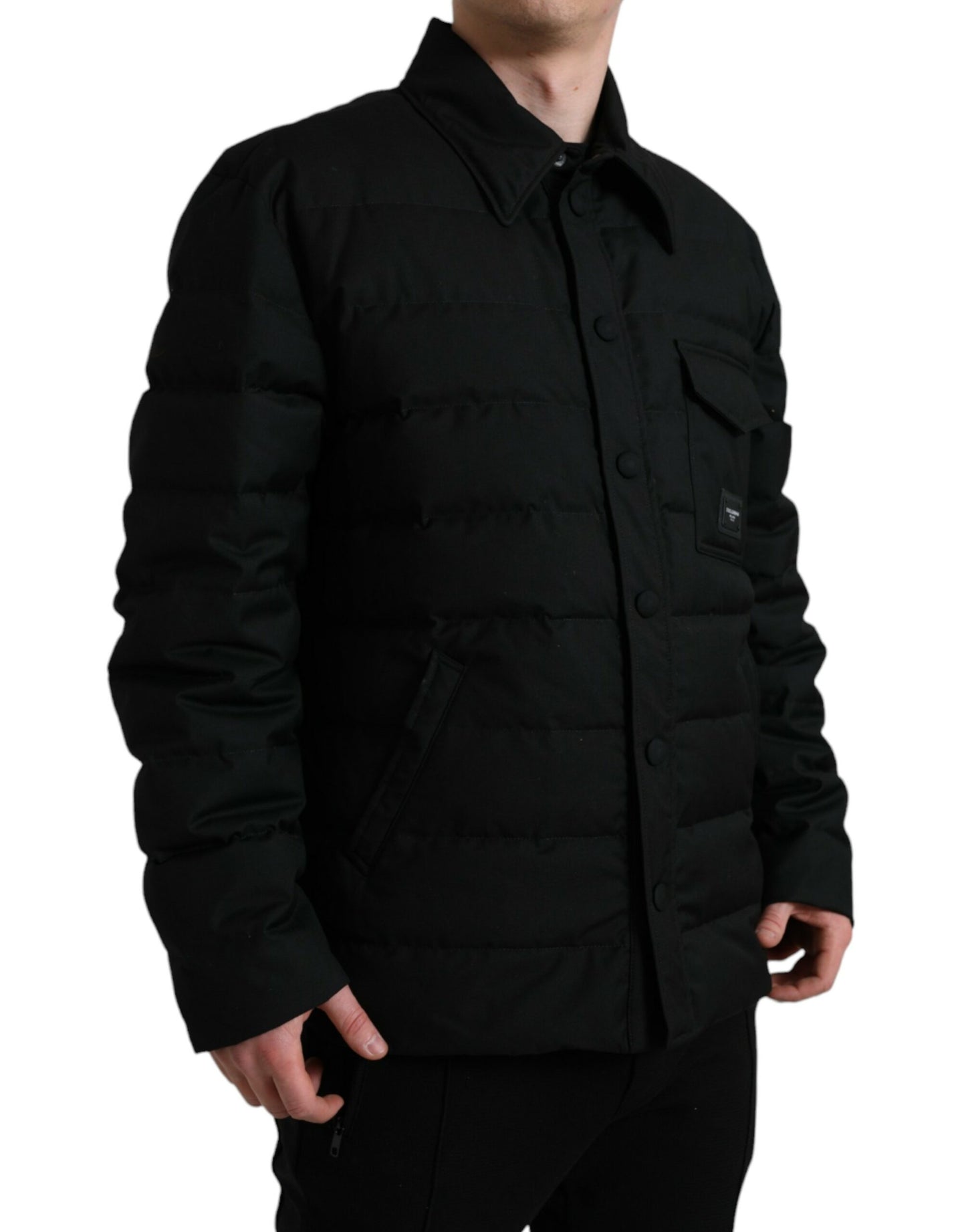 Dolce & Gabbana Elegant Black Padded Parka Jacket