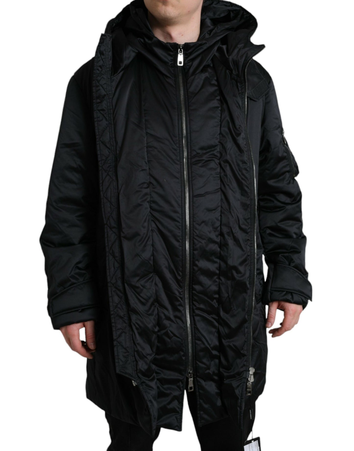 Parka à capuche noire Dolce &amp; Gabbana