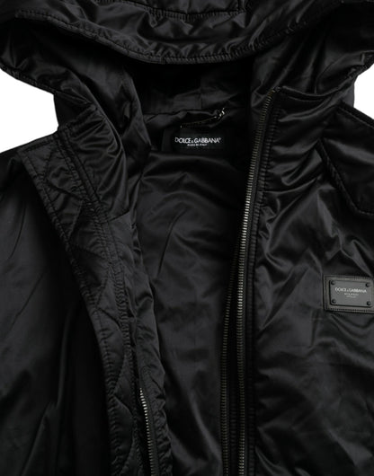 Parka à capuche noire Dolce &amp; Gabbana