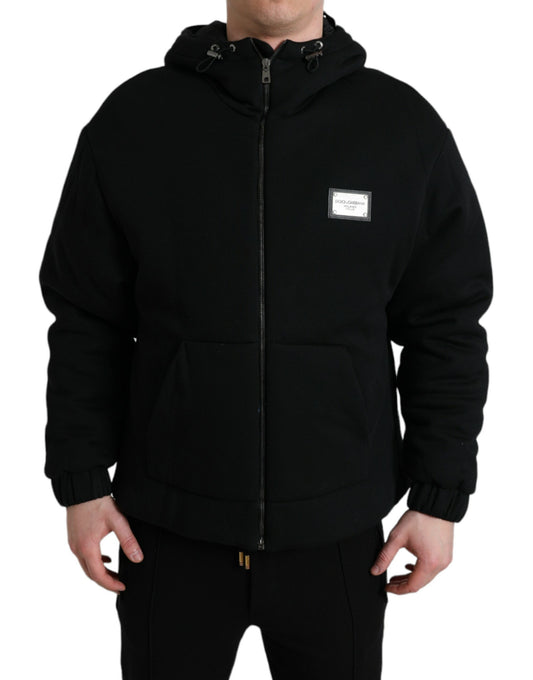 Dolce &amp; gabbana blouson aviateur noir avec capuche