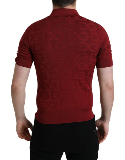 T-shirt polo marron en soie Dolce &amp; Gabbana