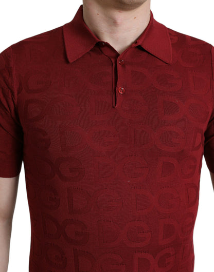 T-shirt polo marron en soie Dolce &amp; Gabbana