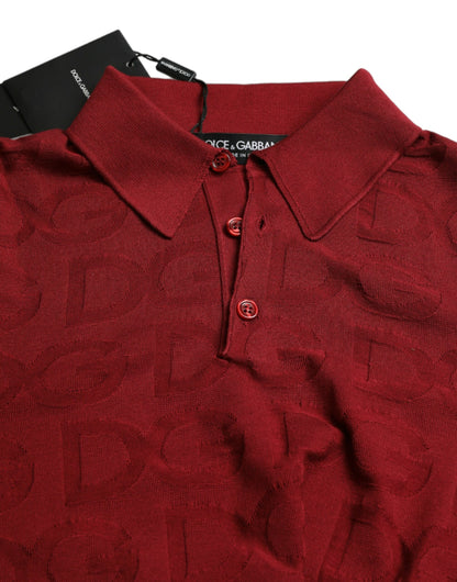 T-shirt polo marron en soie Dolce &amp; Gabbana