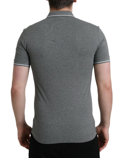 T-shirt polo en coton gris Dolce &amp; gabbana