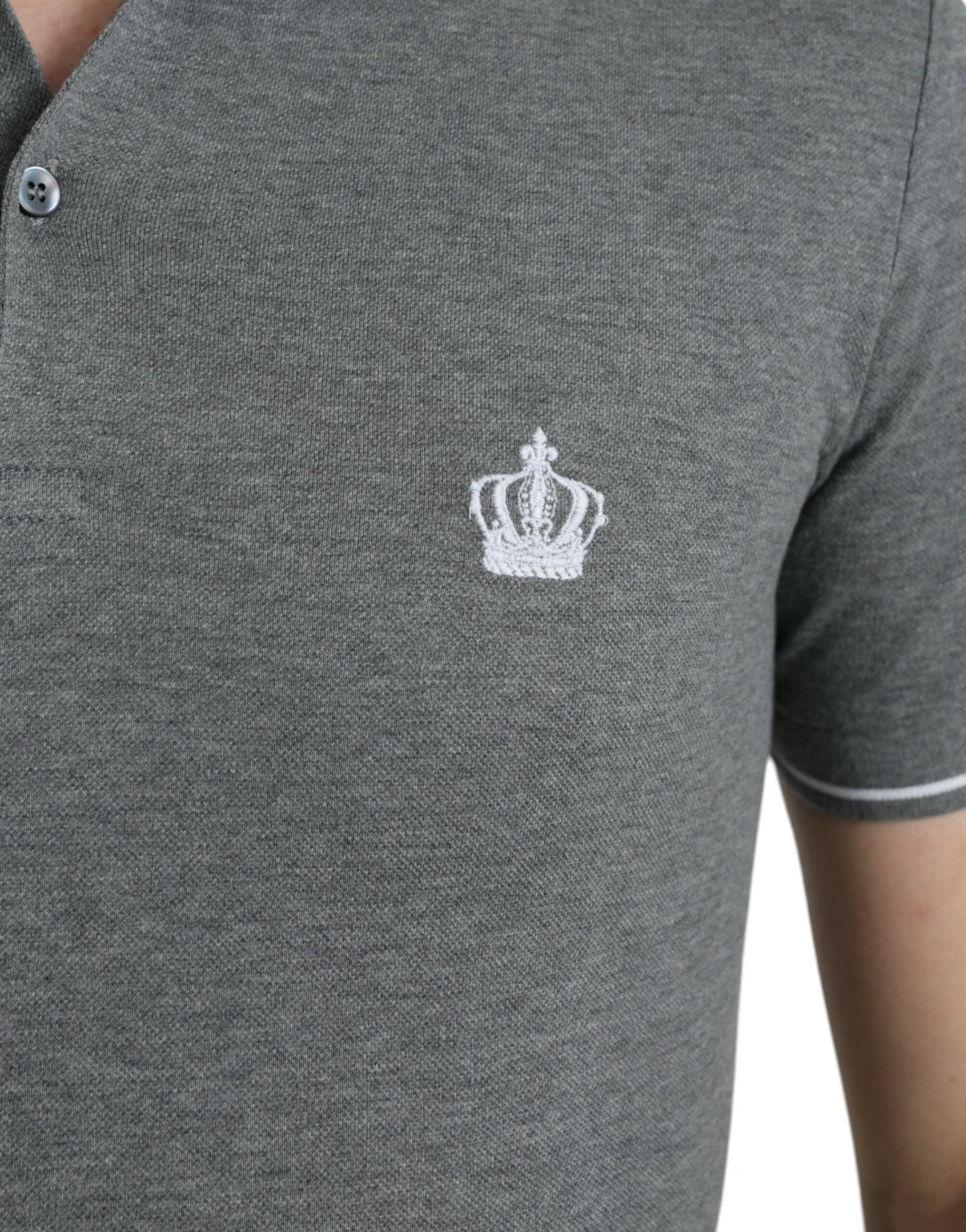 T-shirt polo en coton gris Dolce &amp; gabbana