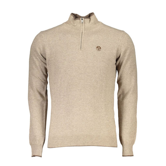 Pull col roulé beige North Sails avec demi-zip