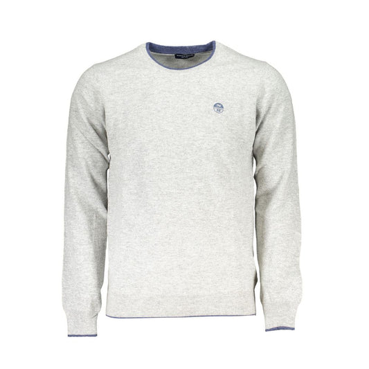 North Sails Gray Crew Neck Sweater with Contrast Details