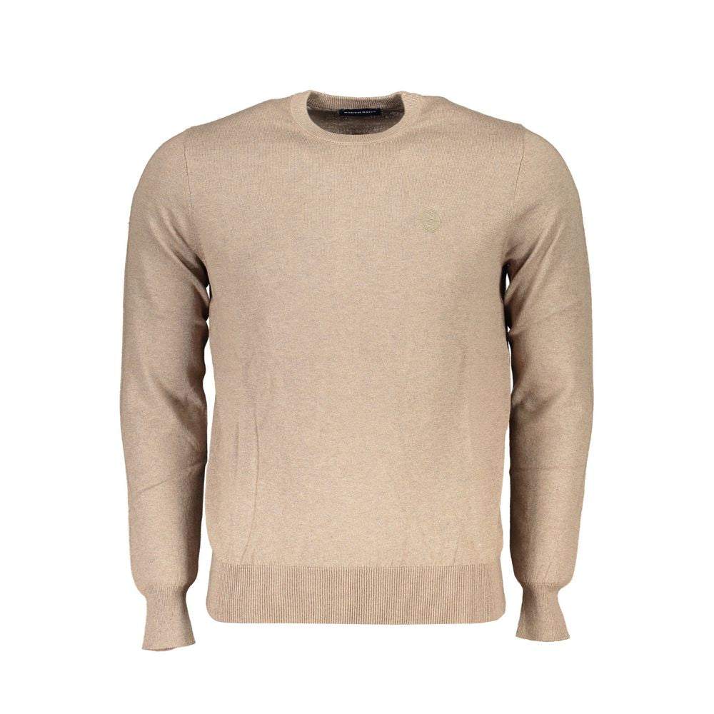 Pull brodé col rond beige North Sails