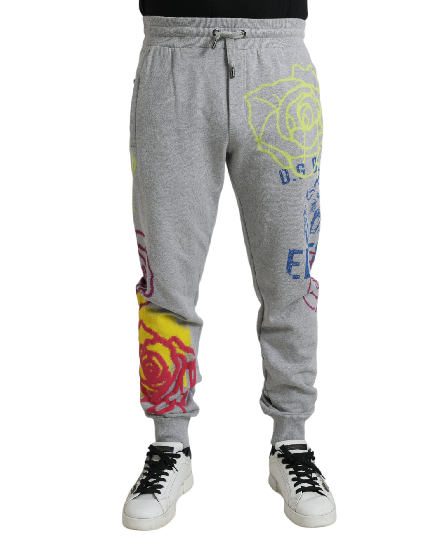 Pantalon de jogging skinny en coton gris Dolce &amp; gabbana