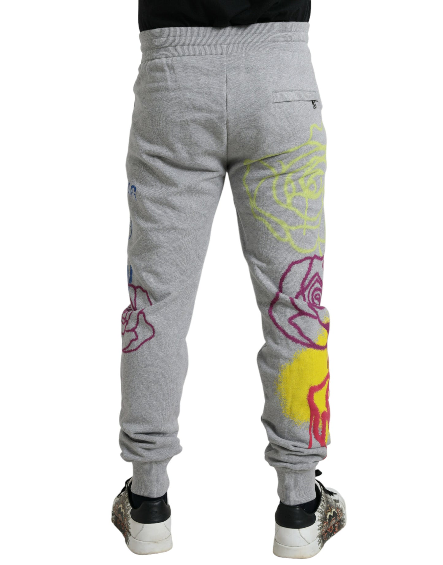 Pantalon de jogging skinny en coton gris Dolce &amp; gabbana