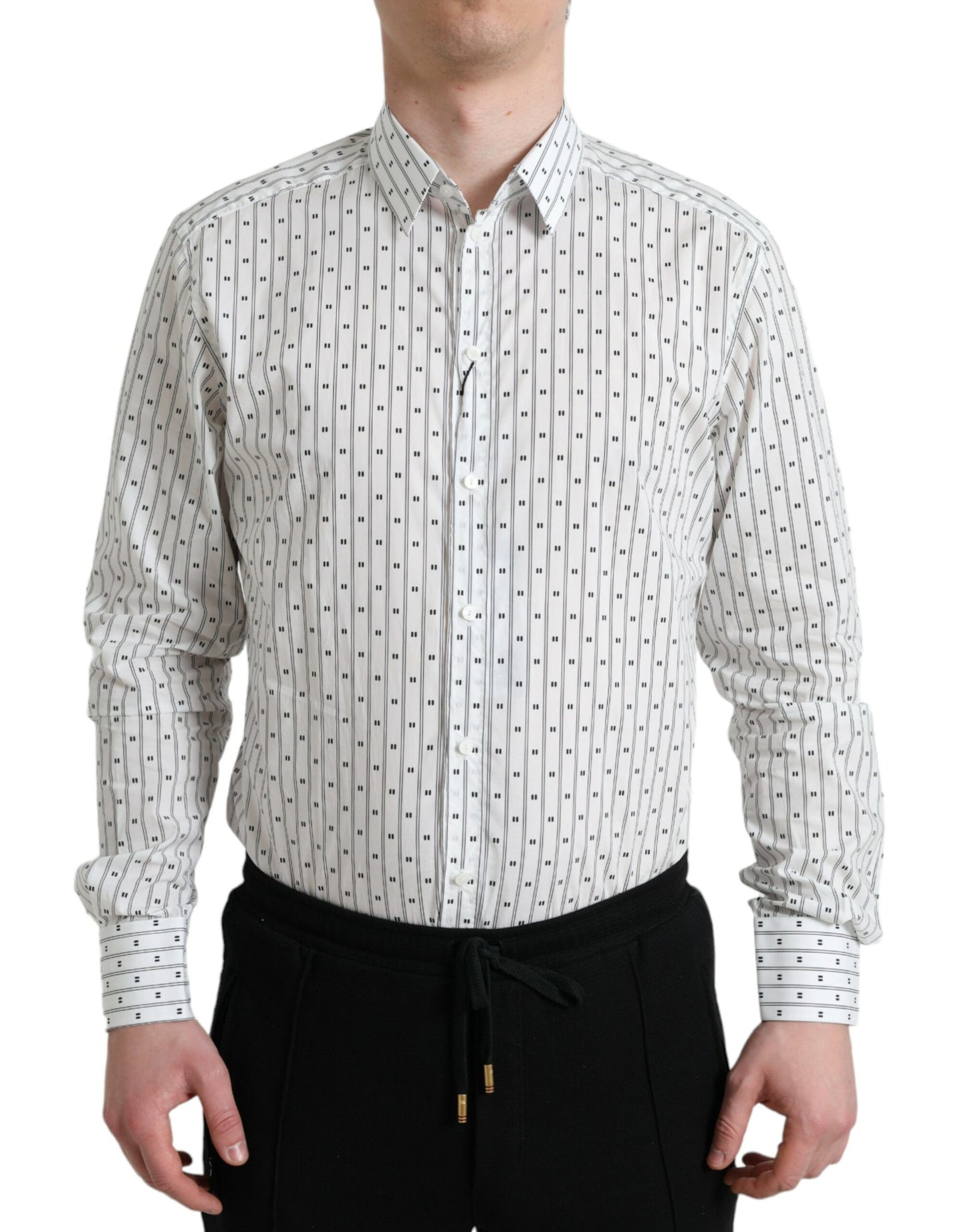 Chemise habillée coupe slim en coton blanc Dolce &amp; gabbana