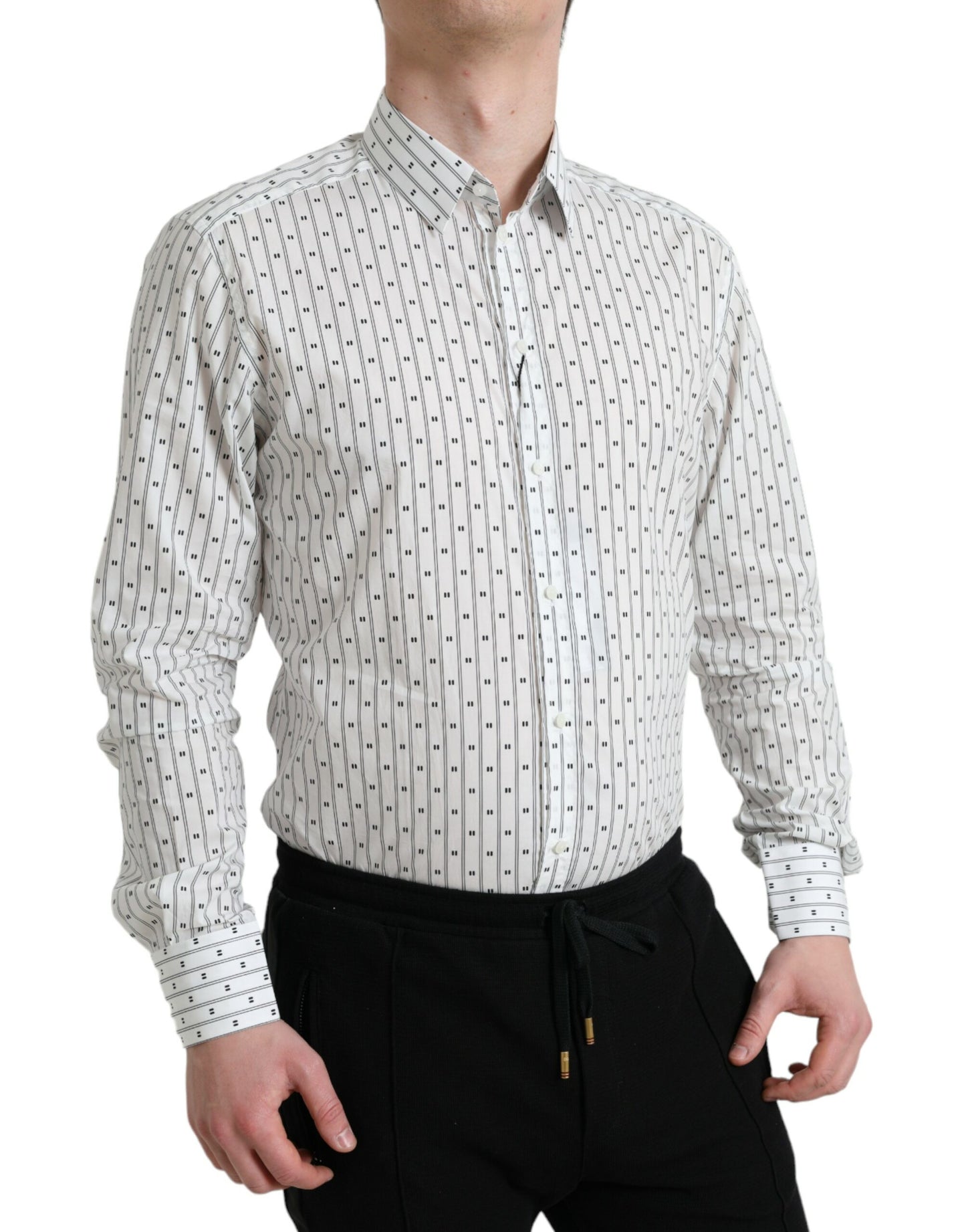 Chemise habillée coupe slim en coton blanc Dolce &amp; gabbana