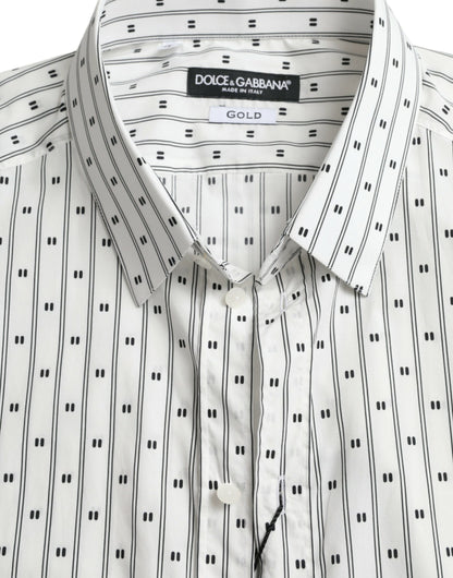 Dolce & Gabbana Elegant White Cotton Slim Fit Dress Shirt