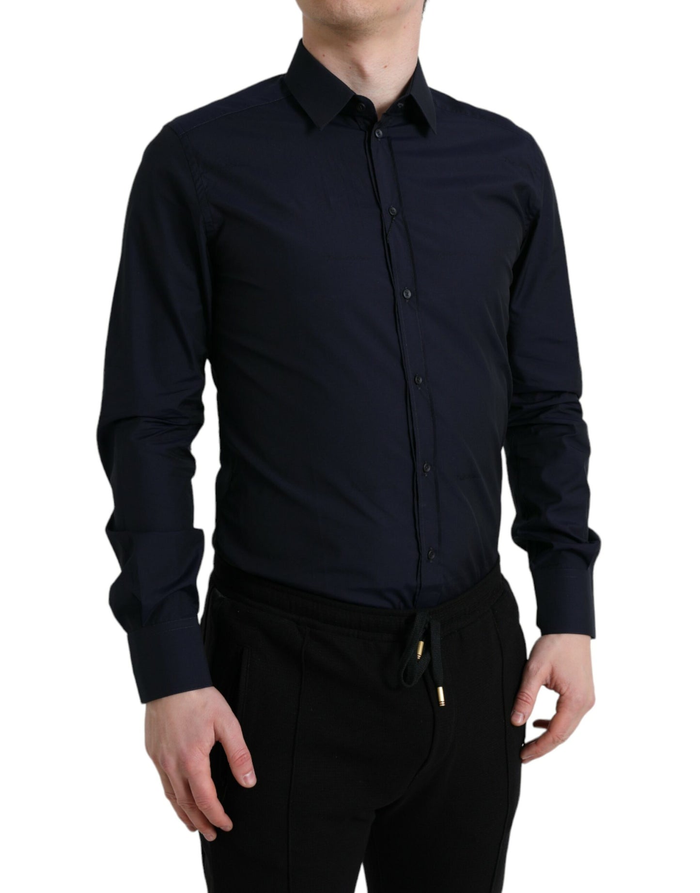 Chemise habillée en jacquard bleu marine Dolce &amp; gabbana