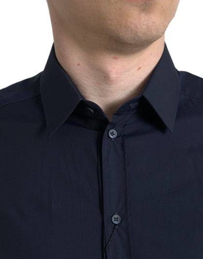 Chemise habillée en jacquard bleu marine Dolce &amp; gabbana