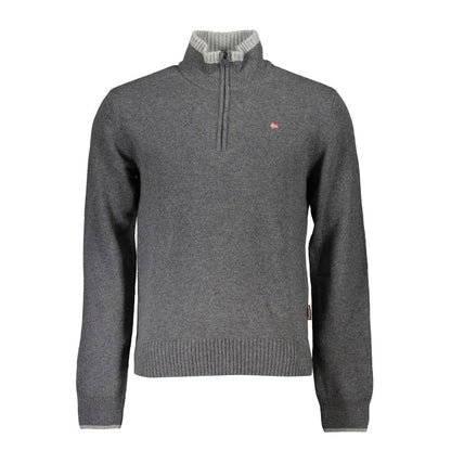 Pull Napapijri gris demi-zippé avec des accents audacieux