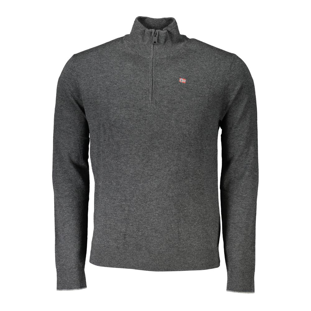 Pull brodé demi-zip Napapijri gris