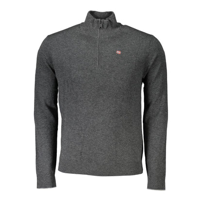 Pull brodé demi-zip Napapijri gris