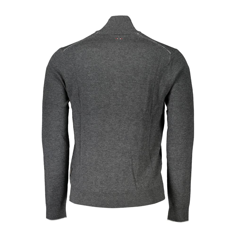 Pull brodé demi-zip Napapijri gris