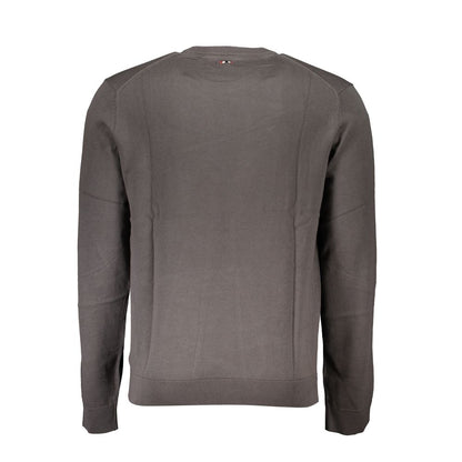 Napapijri Classic Gray Crew Neck Cotton Sweater