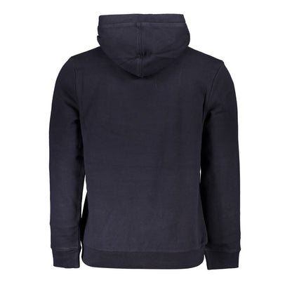 Napapijri Chic Blue Fleece Hooded Sweatshirt with Embroidery