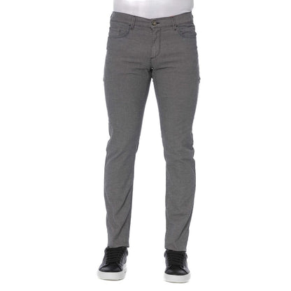 Trussardi jeans pantalon en coton mélangé gris