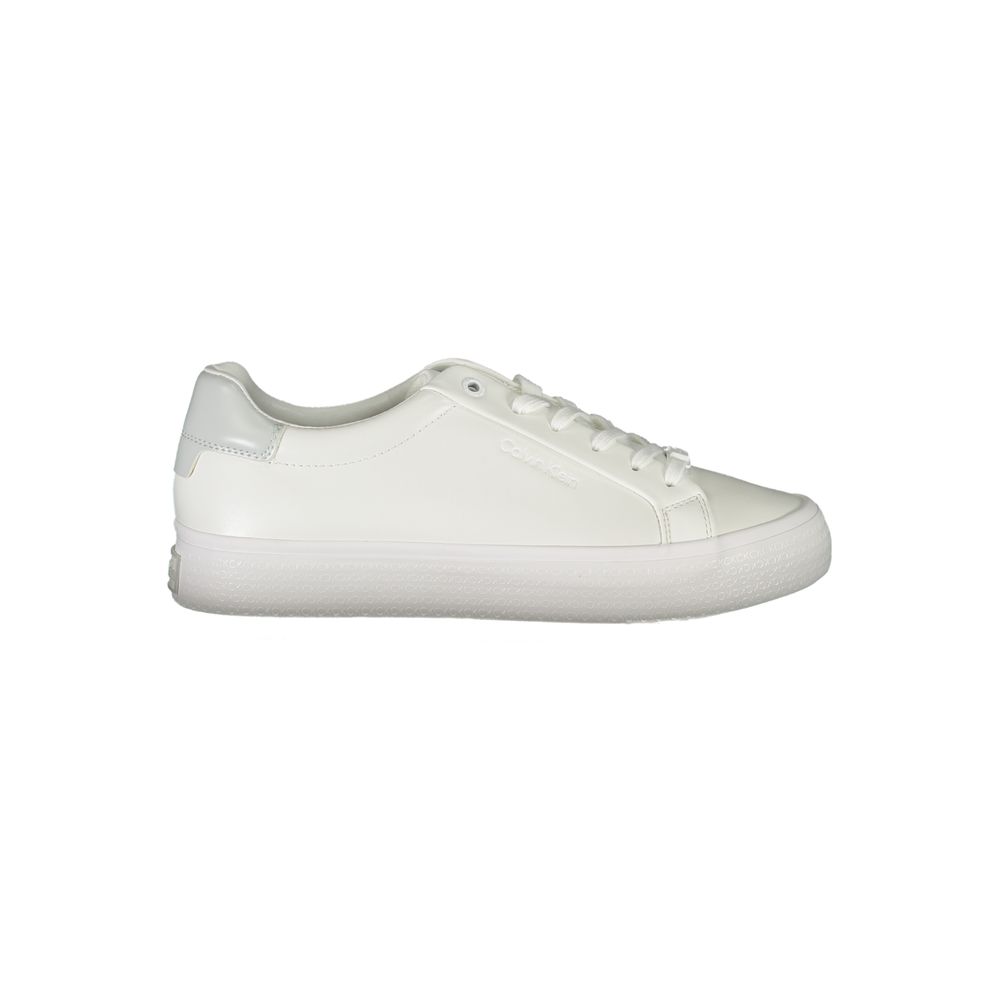 Calvin Klein Elegant White Sneakers with Contrast Detailing