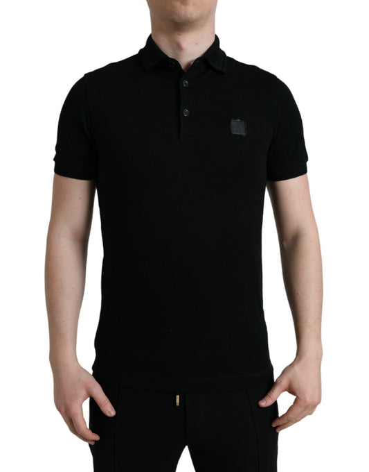 Polo en coton noir Dolce &amp; gabbana