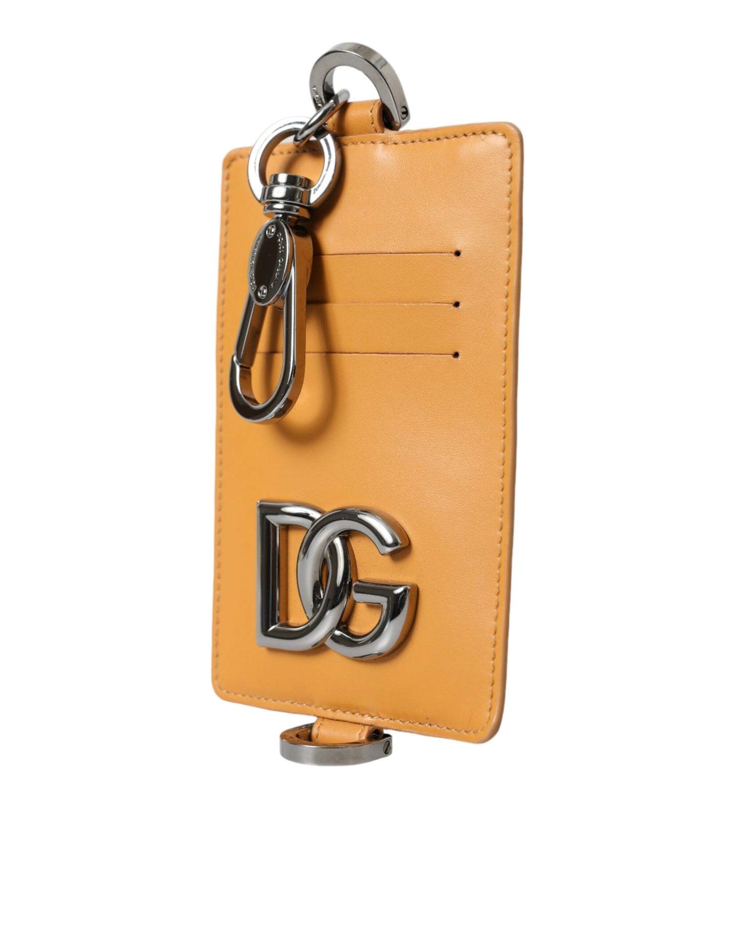 Porte-cartes en cuir de veau orange Dolce &amp; gabbana